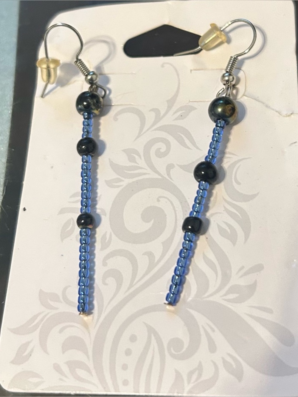 Handcrafted Blue Beaded Dangle Earrings - Lightweight Women’s Jewelry